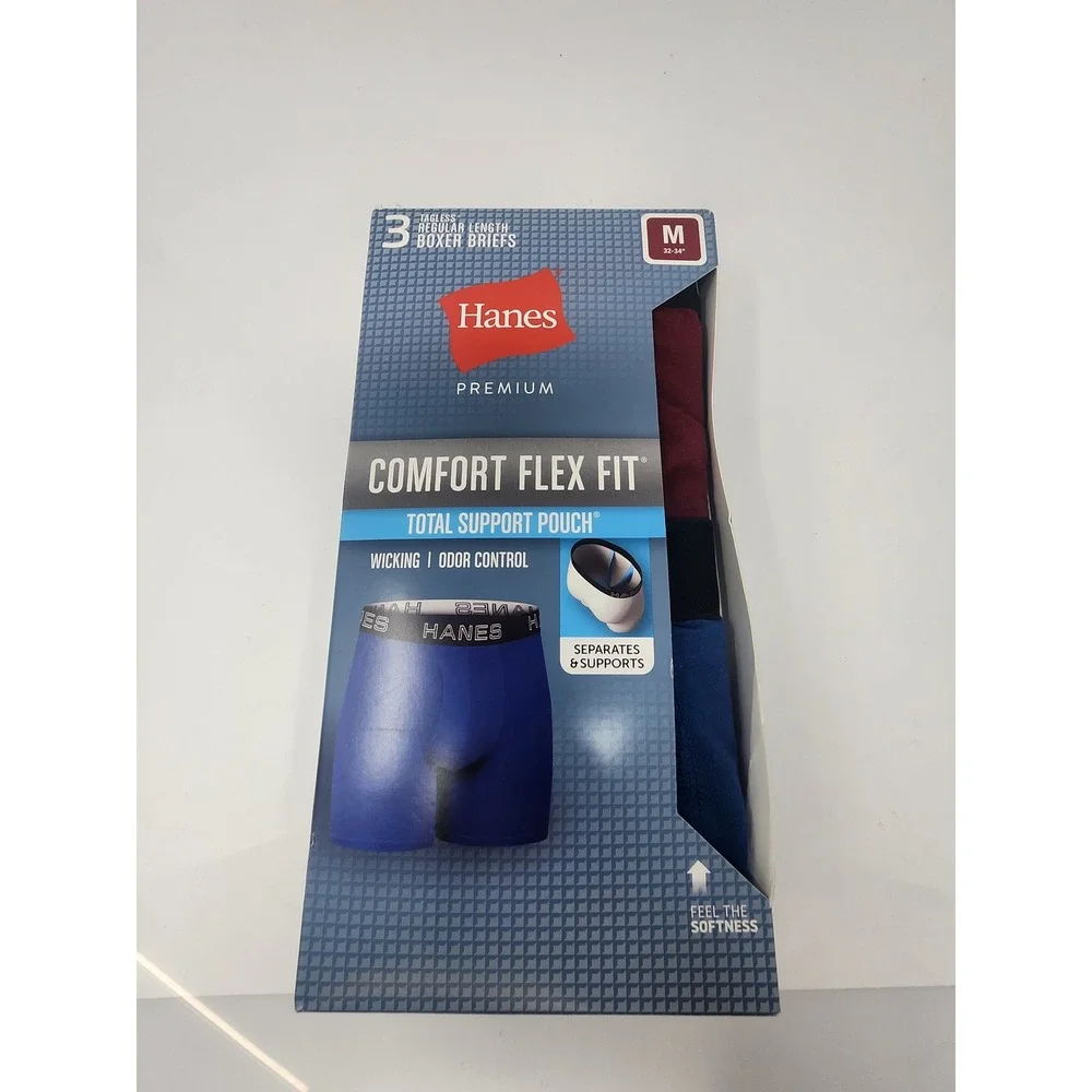 Hanes Mens Comfort Flex Fit Boxer Briefs Multi Tencel Blend Athletic Size Medium
